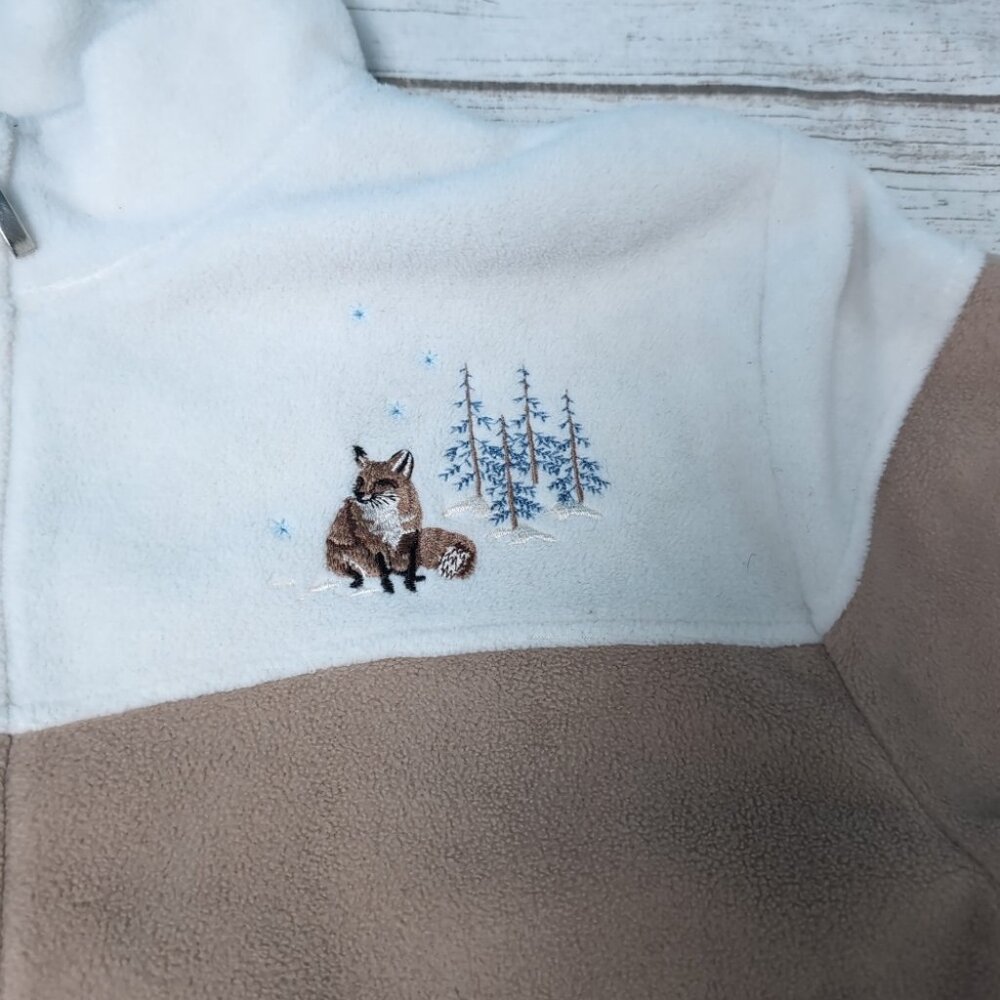 Vintage Tabi International Color Block Embroidery Fox Full Zip Sweater Size M - Picture 4 of 8